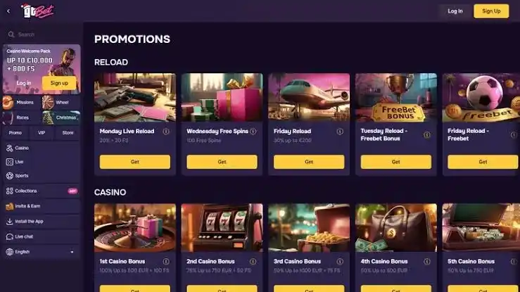 GT Bet casino review section 2